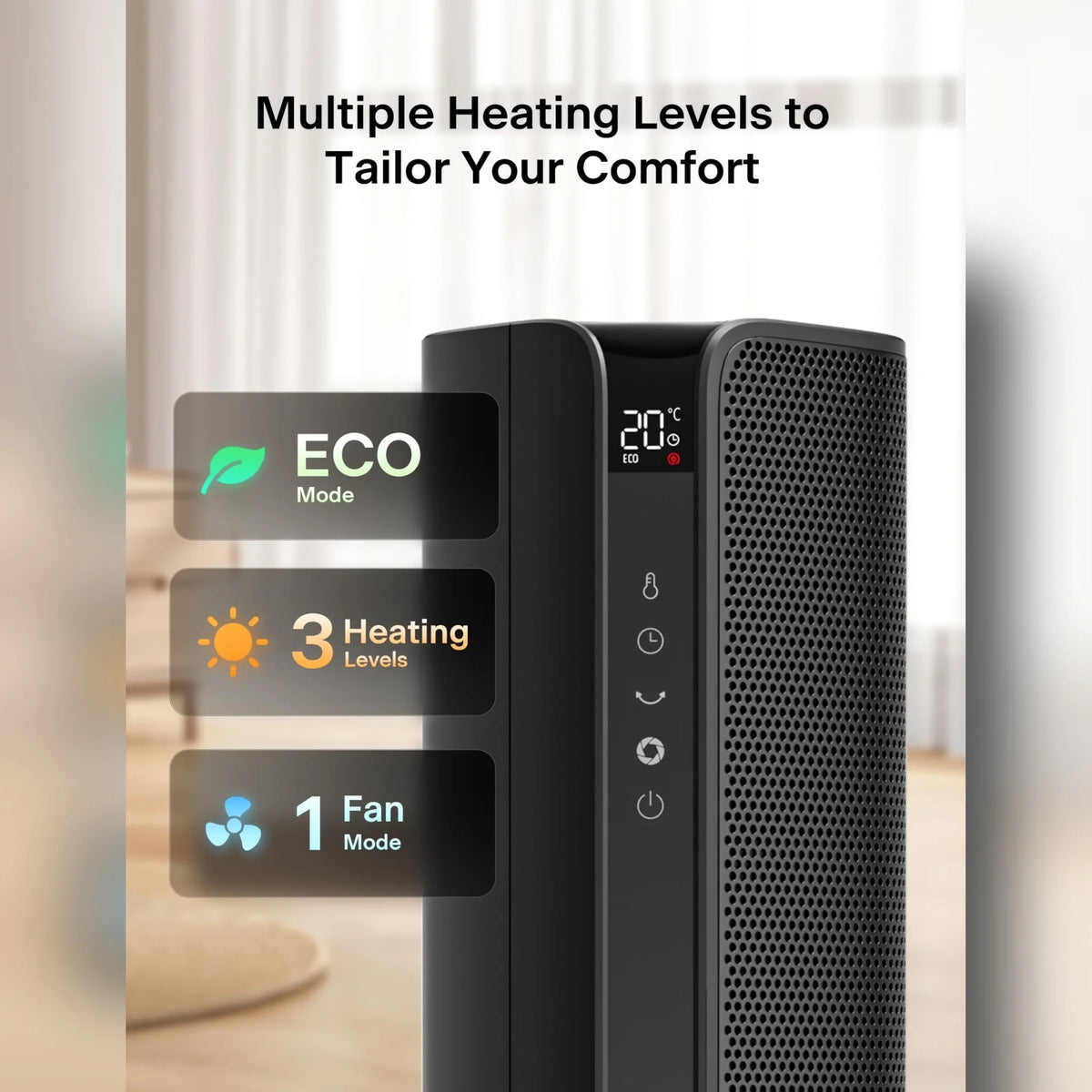 Midea Pelonis Κεραμικό Αερόθερμο Πύργος με Τηλεχειριστήριο
